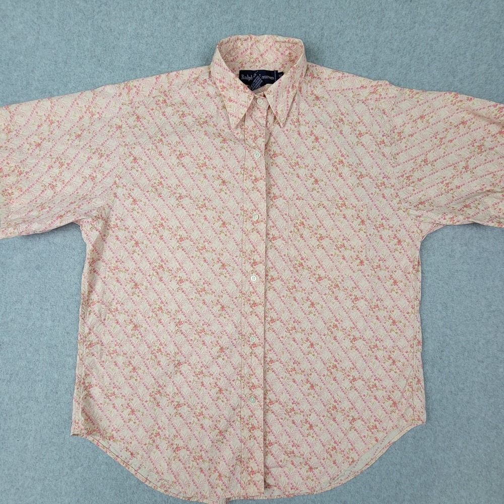 Ralph‎ Lauren Shirt button up Short Sleeve Floral 12
